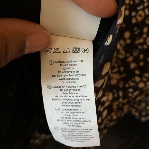 Anthropologie Blouse See U Soon Womens XS Black Ditsy Print Button Up NWT - Picture 4 of 11